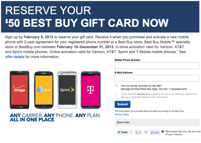 Reserve A 50 Best Buy Gift Card With Purchase Of New