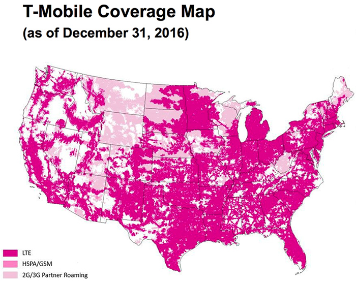 T-Mobile shares projected coverage map for end of 2017 - TmoNews