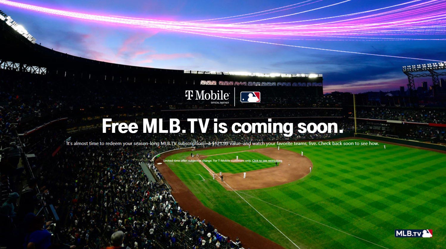 TMobile says free MLB.TV offer will be available 'as soon as baseball