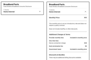 T-Mobile Now Displays Its “Nutrition Labels” for Broadband Service ...